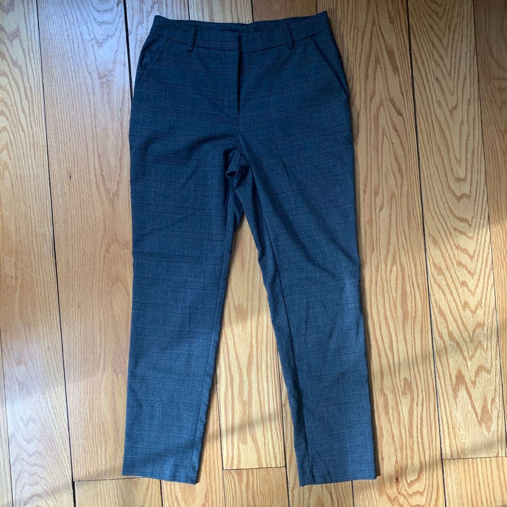 Joe B gray plaid high waisted pants